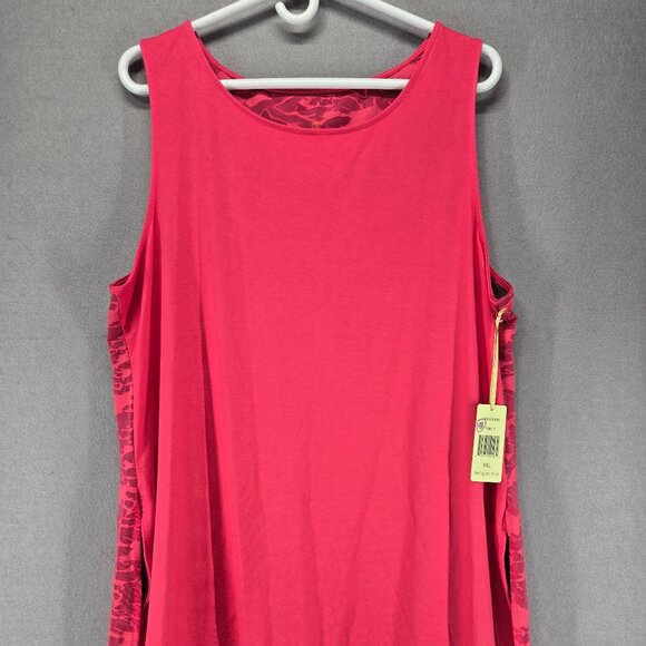 Tangerine Women's Flowy Layered Tank Top, Color-Tomato, Side Slits, XXL, NWT - Picture 1 of 8